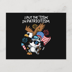 I Put The Tism in Patriotism Athletic Eagle Enclosure Card