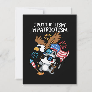 I Put The Tism in Patriotism Athletic Eagle Holiday Card