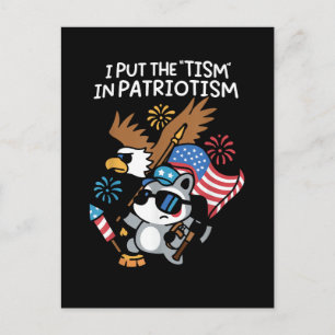 I Put The Tism in Patriotism Athletic Eagle Postcard