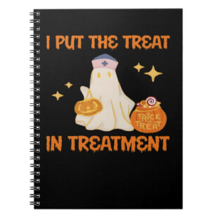 I Put Treat In Treatment Retro Funny Nurse Doctor Notebook