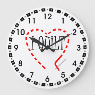 I Quilt Large Clock