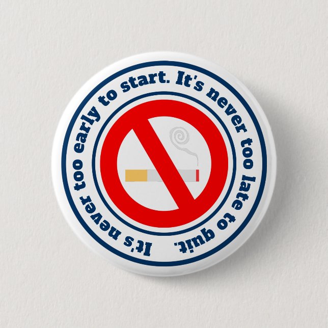 I quit smoking motivational words button (Front)