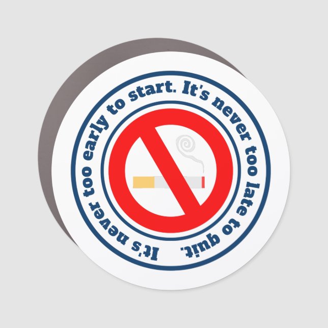 I quit  smoking motivational words car magnet (Front)