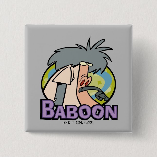 I.R. Baboon Character Badge Button (Front)