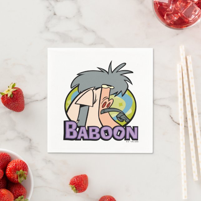 I.R. Baboon Character Badge Napkins (Insitu)