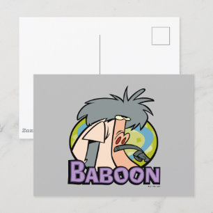 I.R. Baboon Character Badge Postcard