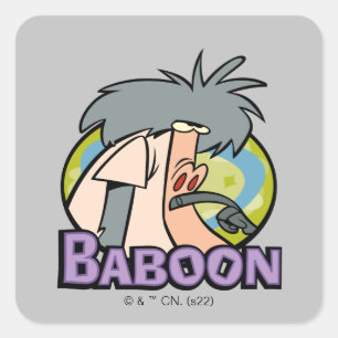 I.R. Baboon Character Badge Square Sticker