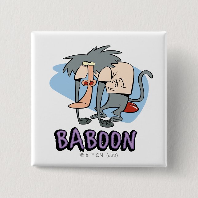 I.R. Baboon Character Graphic Button (Front)