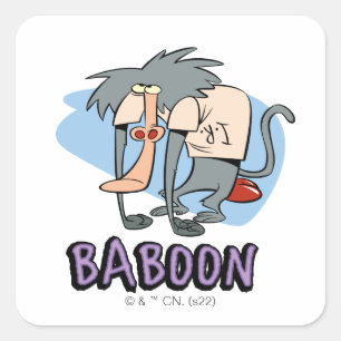 I.R. Baboon Character Graphic Square Sticker