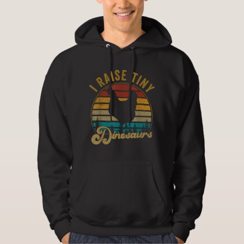 I Raise Tiny Dinosaurs Vintage 70S Chicken Silho Hoodie