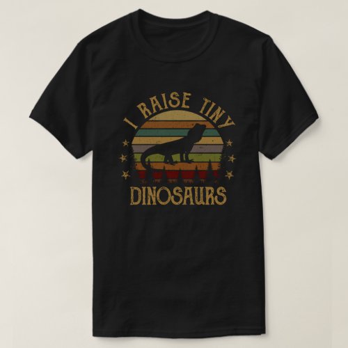 I Raise Tiny Dinosaur Vintage Retro Bearded Dragon T_Shirt