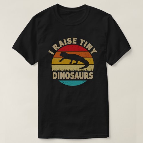 I Raise Tiny Dinosaur Vintage Retro Leopard Gecko T_Shirt
