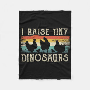 I Raise Tiny Dinosaurs Retro 70s Chicken Silhouett Fleece Blanket