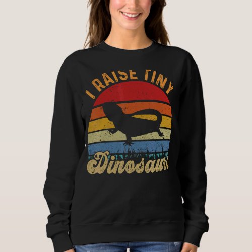 I Raise Tiny Dinosaurs Sunset Vintage Bearded Drag Sweatshirt