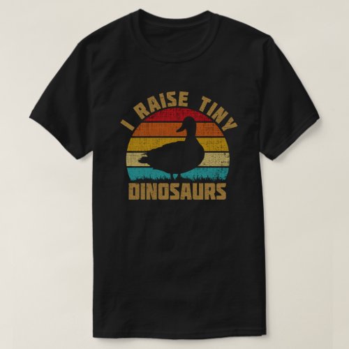 I Raise Tiny Dinosaurs Vintage Retro Duck T_Shirt