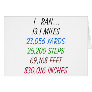 I Ran 13.1 Miles Cards