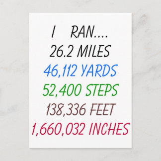 I Ran 26.2 miles Postcard
