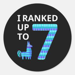 I Ranked Up To 7 Birthday Video Game Llama Piñata  Classic Round Sticker