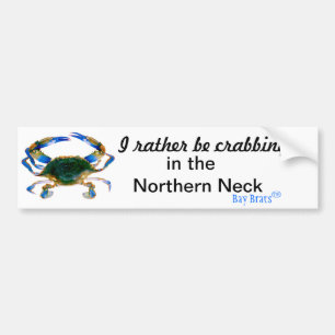 I rather be crabbing bumper sticker