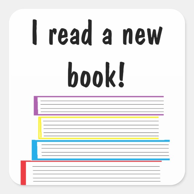 "I read a new book!" Stickers (Front)