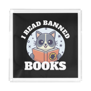 I read banned books acrylic tray