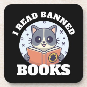 I read banned books beverage coaster