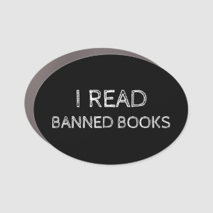 I Read Banned Books Button Car Magnet