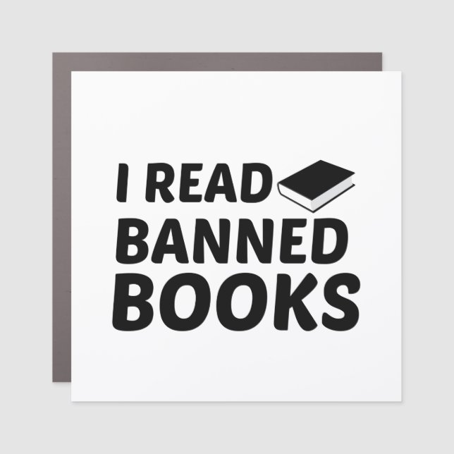 I READ BANNED BOOKS CAR MAGNET (Front)