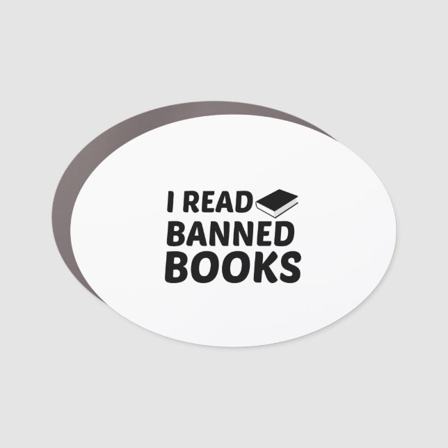 I READ BANNED BOOKS CAR MAGNET (Front)
