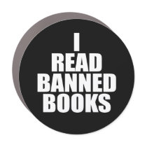 I READ BANNED BOOKS  CAR MAGNET