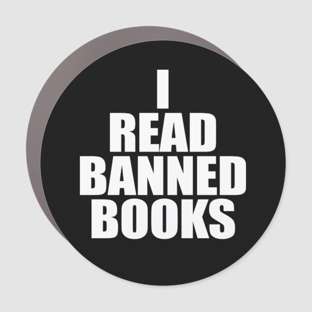 I READ BANNED BOOKS  CAR MAGNET (Front)