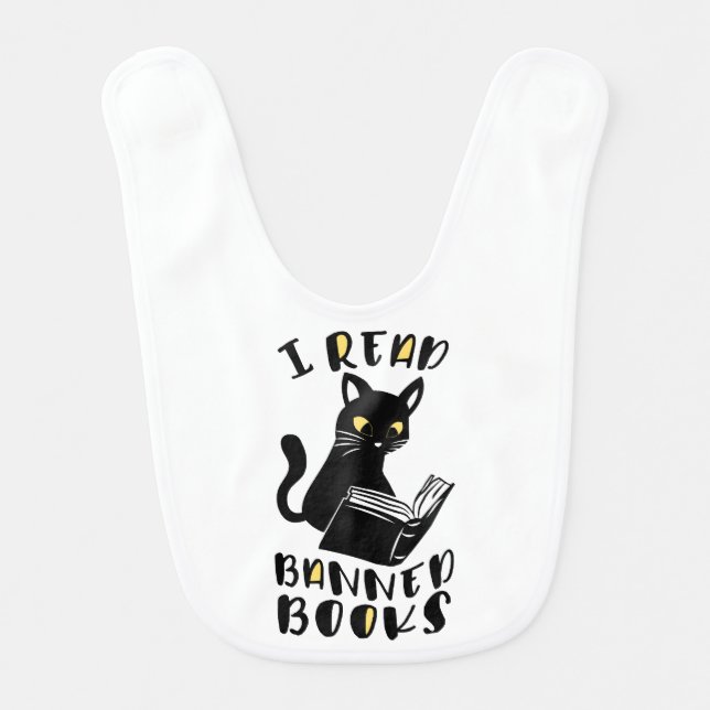 I read banned books Cat Baby Bib (Front)