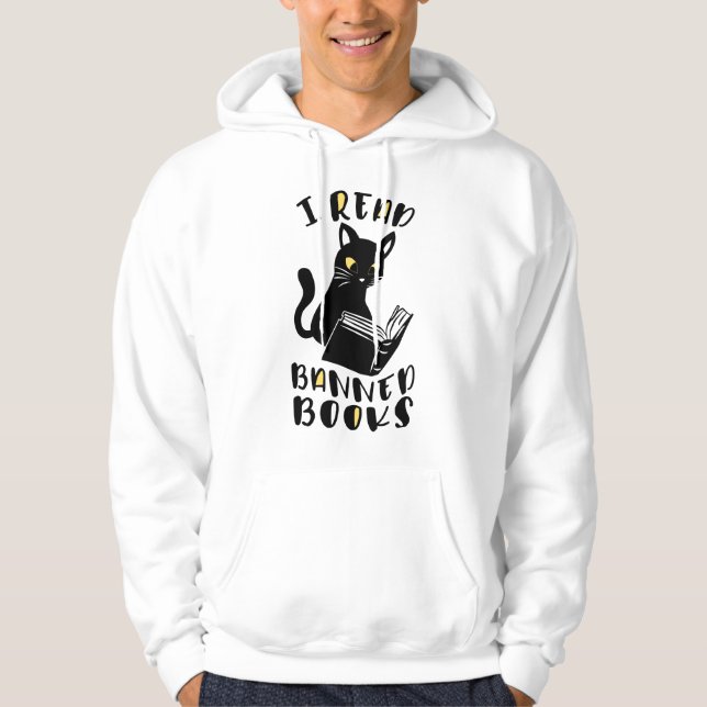 I read banned books Cat Hoodie (Front)