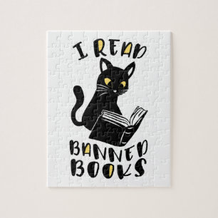I read banned books Cat Jigsaw Puzzle