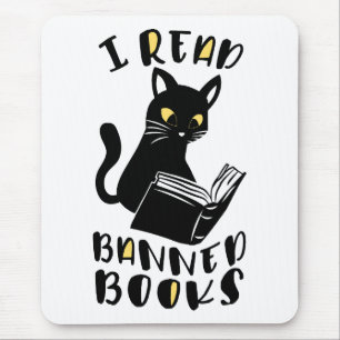 I read banned books Cat Mouse Pad
