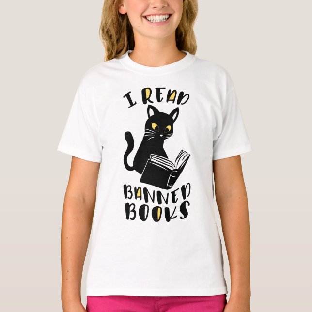 I read banned books Cat T-Shirt (Front)
