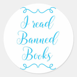 i read banned books classic round sticker