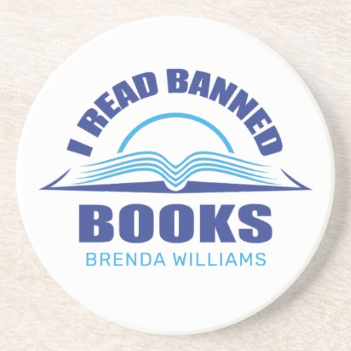 I read banned books custom name coaster