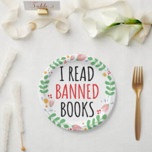 I Read Banned Books Funny Quote Paper Plates