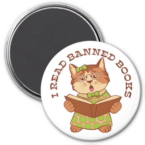 I Read Banned Books Kitten Magnet