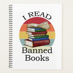 I Read Banned Books Librarian Bookworm Book Reader Planner