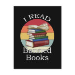 I Read Banned Books Librarian Bookworm Book Reader Postcard
