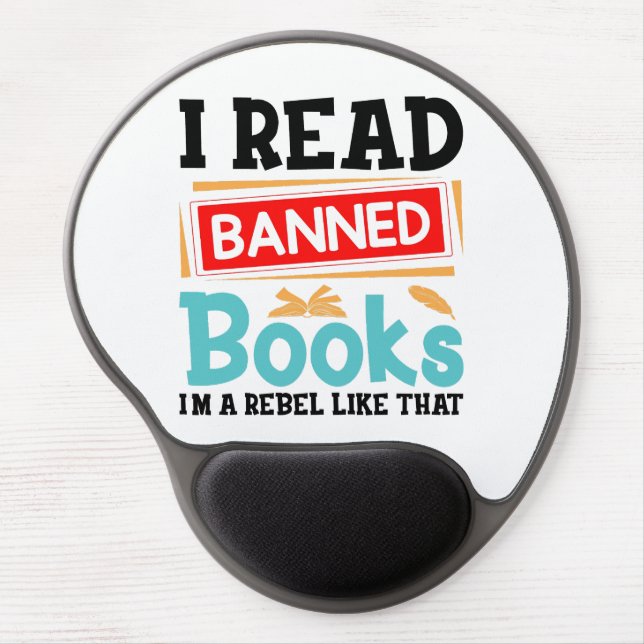 I Read Banned Books Librarian Reader Gel Mouse Pad (Front)