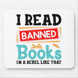 I Read Banned Books Librarian Reader Mouse Pad