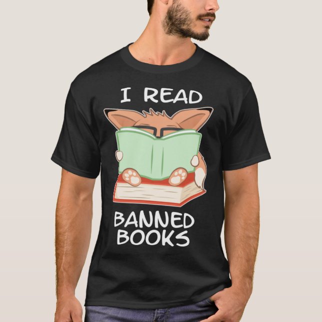 I read banned books nerd fox T-Shirt (Front)