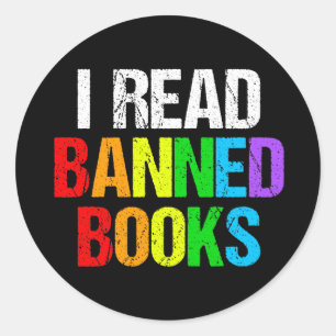 I Read Banned Books Rainbow Classic Round Sticker