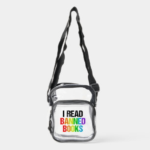 I Read Banned Books Rainbow Clear Crossbody Bag