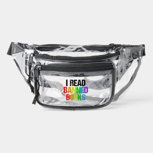 I Read Banned Books Rainbow Clear Fanny Pack