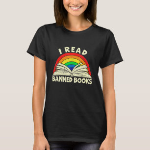 I Read Banned Books Rainbow Reading Book T-Shirt