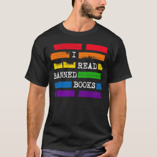 I Read Banned Books Rainbow Redacted T-Shirt